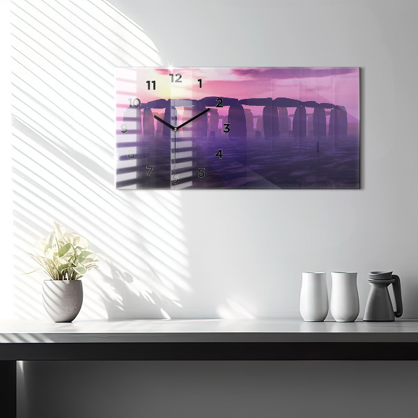 Horloge rectangulaire horizontale Coucher de soleil à Stonehenge