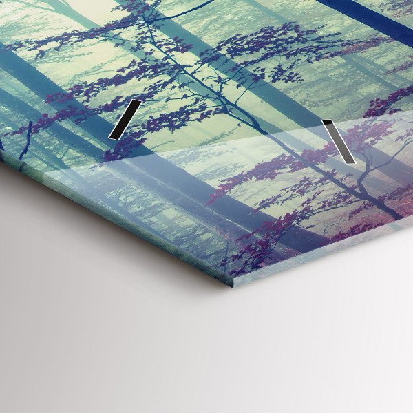 Horloge rectangulaire horizontale 'Route d''automne Forêt Brouillard'