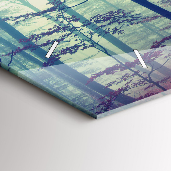 Horloge rectangulaire horizontale 'Route d''automne Forêt Brouillard'