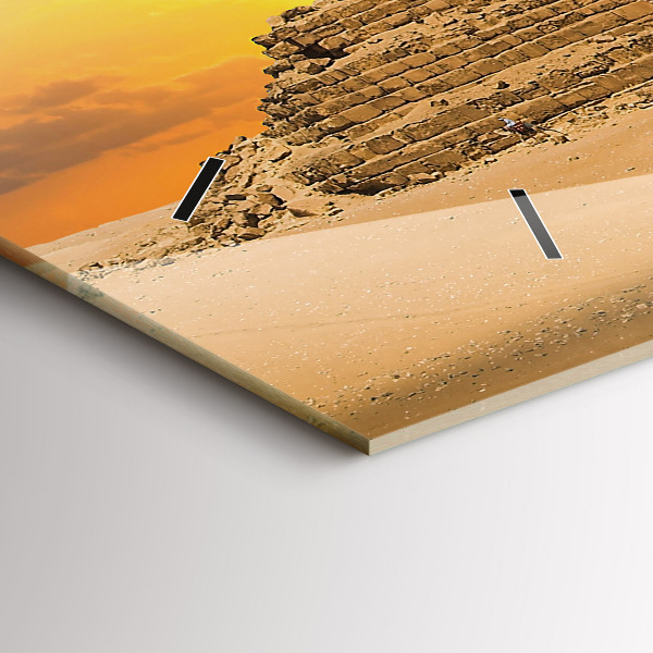 Horloge rectangulaire horizontale Pyramides et coucher de soleil