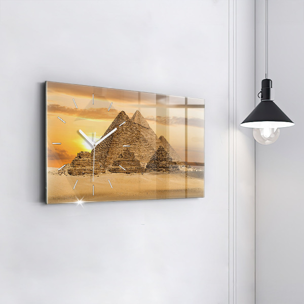 Horloge rectangulaire horizontale Pyramides et coucher de soleil