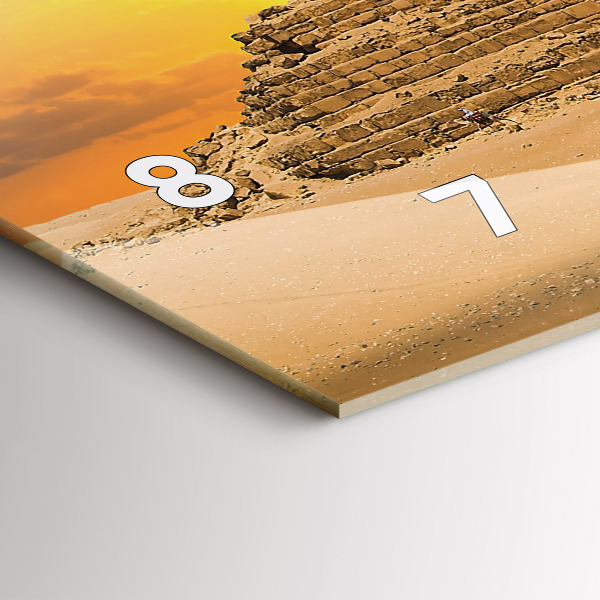 Horloge rectangulaire horizontale Pyramides et coucher de soleil