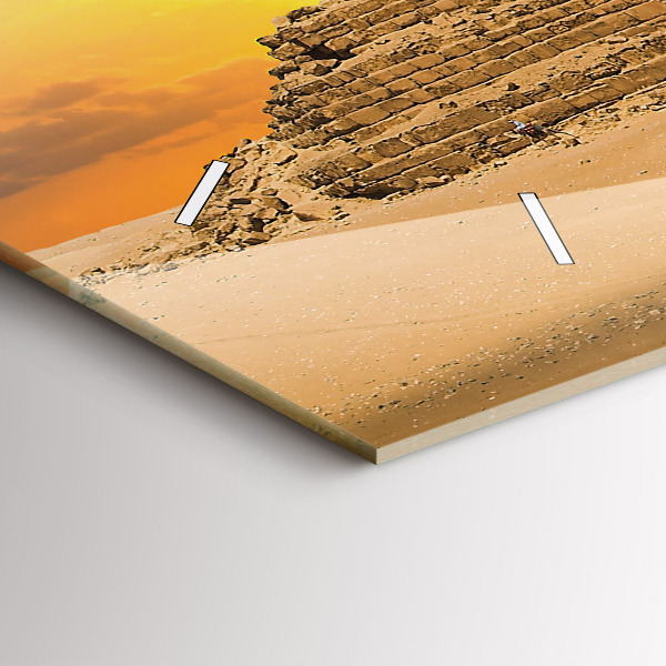 Horloge rectangulaire horizontale Pyramides et coucher de soleil