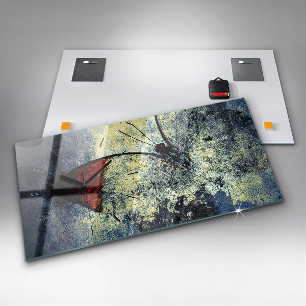 Horloge rectangulaire horizontale Papillon style vintage