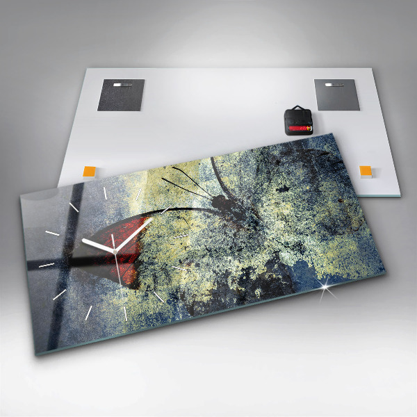 Horloge rectangulaire horizontale Papillon style vintage