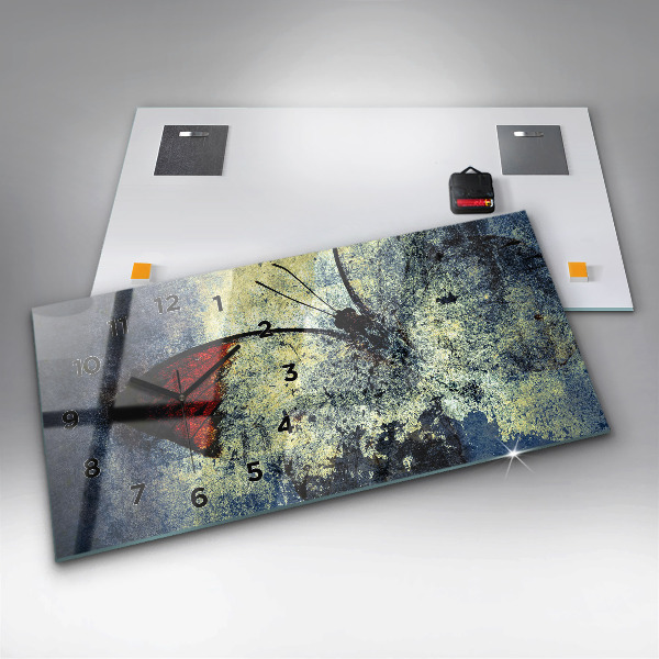 Horloge rectangulaire horizontale Papillon style vintage