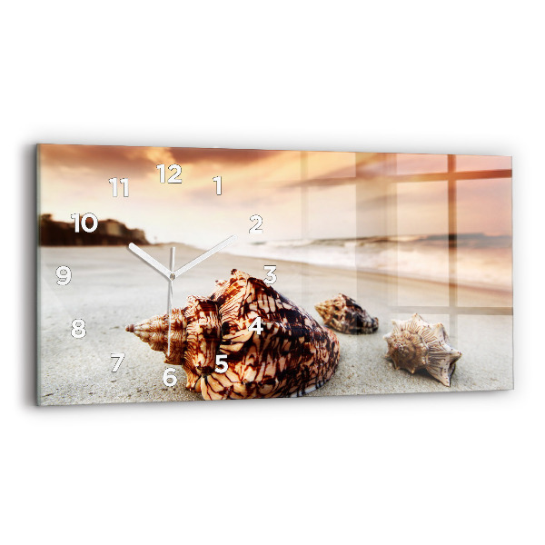 Horloge rectangulaire horizontale Un coquillage sur la plage