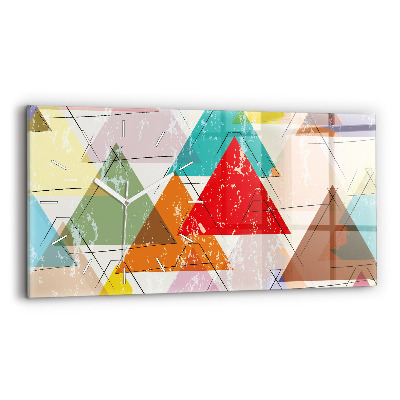 Horloge rectangulaire horizontale Motif géométrique triangulaire