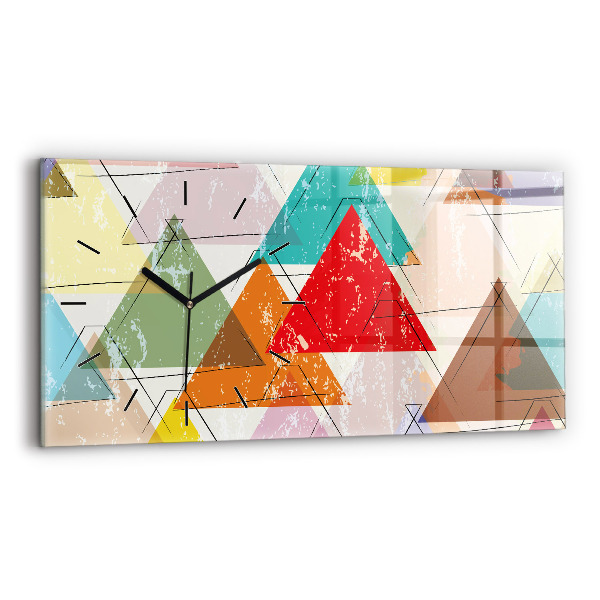 Horloge rectangulaire horizontale Motif géométrique triangulaire
