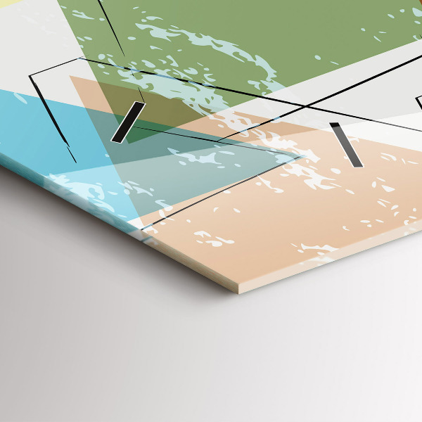 Horloge rectangulaire horizontale Motif géométrique triangulaire