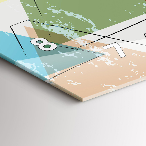 Horloge rectangulaire horizontale Motif géométrique triangulaire