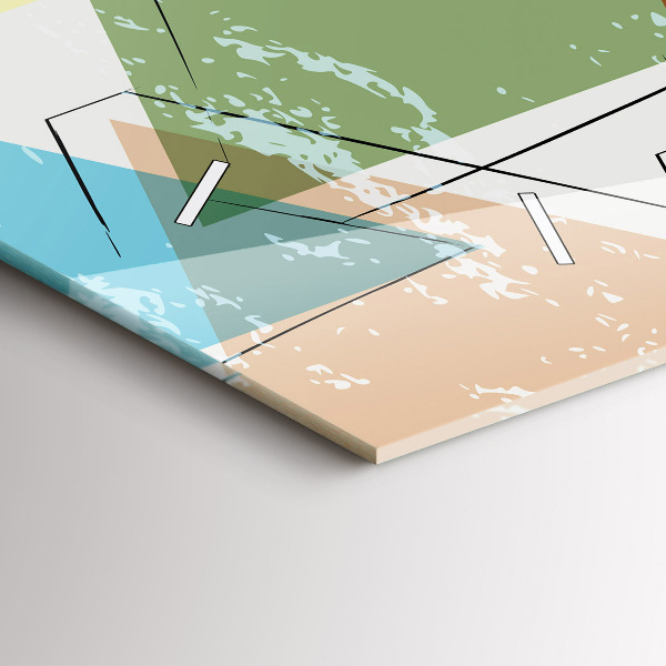 Horloge rectangulaire horizontale Motif géométrique triangulaire