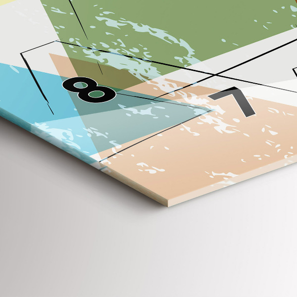 Horloge rectangulaire horizontale Motif géométrique triangulaire