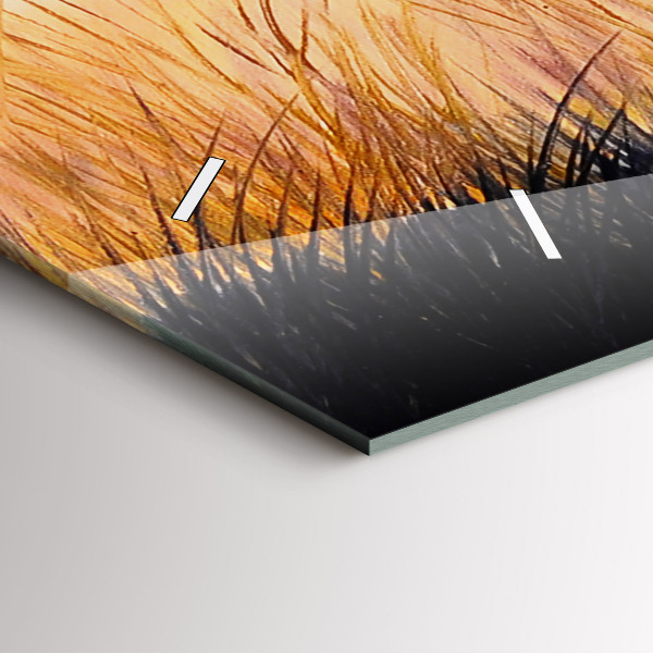 Horloge rectangulaire horizontale Grues au coucher du soleil