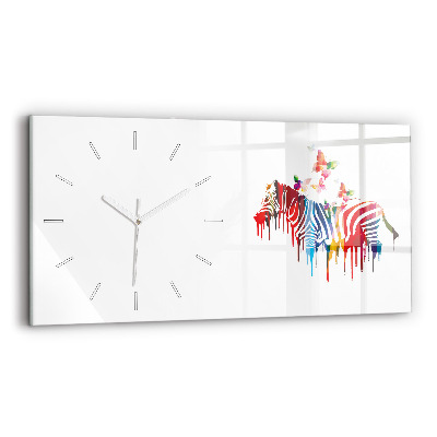 Horloge rectangulaire horizontale Zèbre coloré