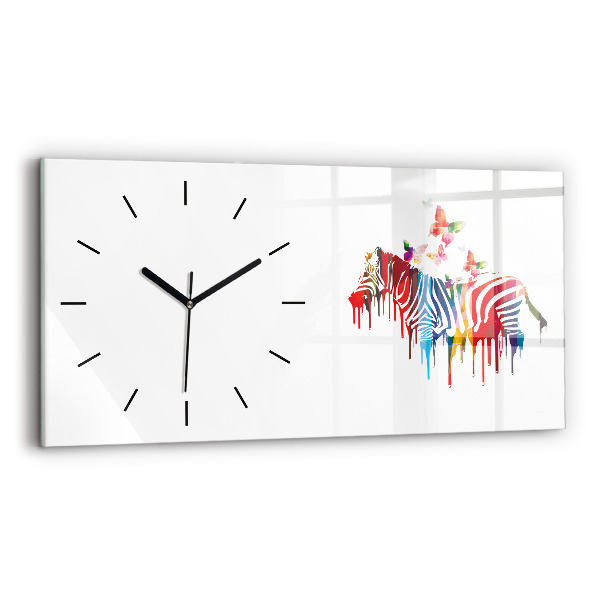 Horloge rectangulaire horizontale Zèbre coloré