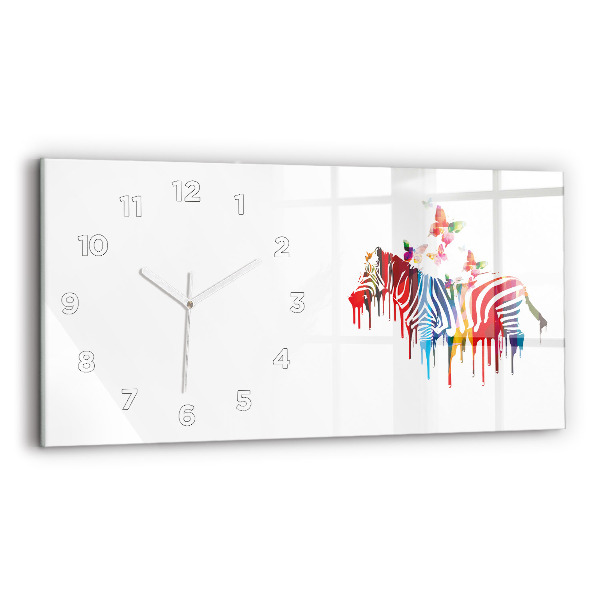 Horloge rectangulaire horizontale Zèbre coloré
