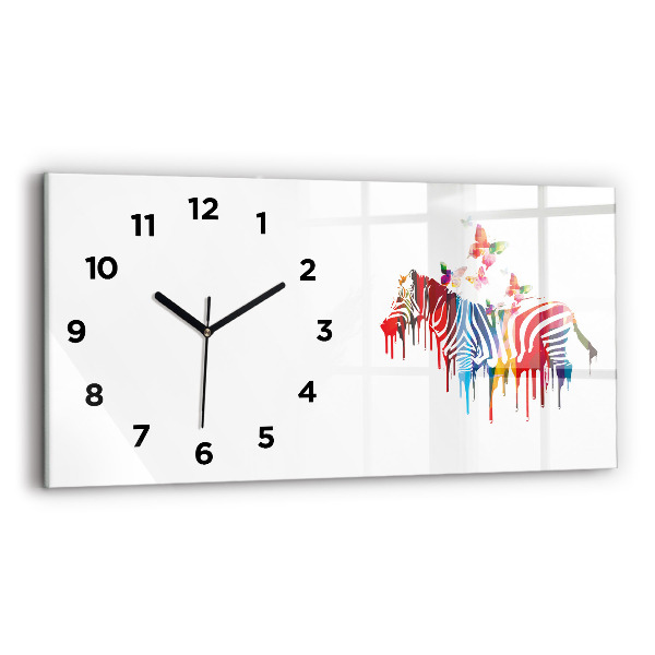 Horloge rectangulaire horizontale Zèbre coloré