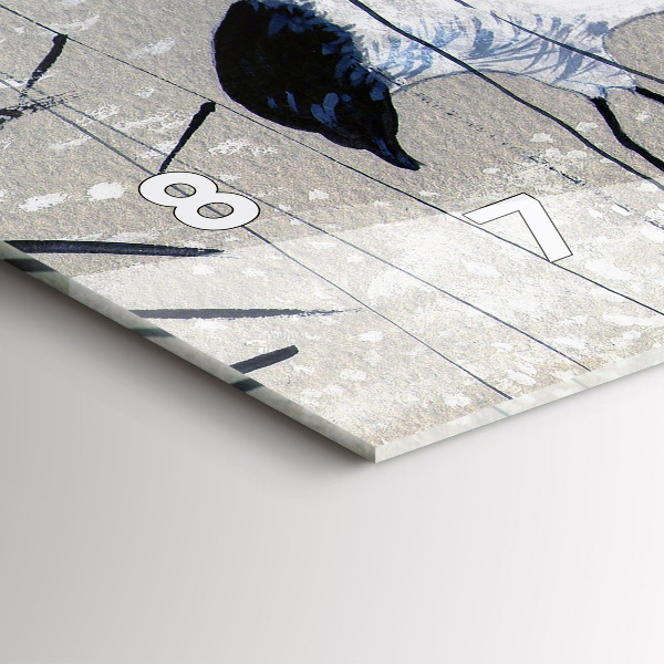 Horloge rectangulaire horizontale Grues dans les roseaux