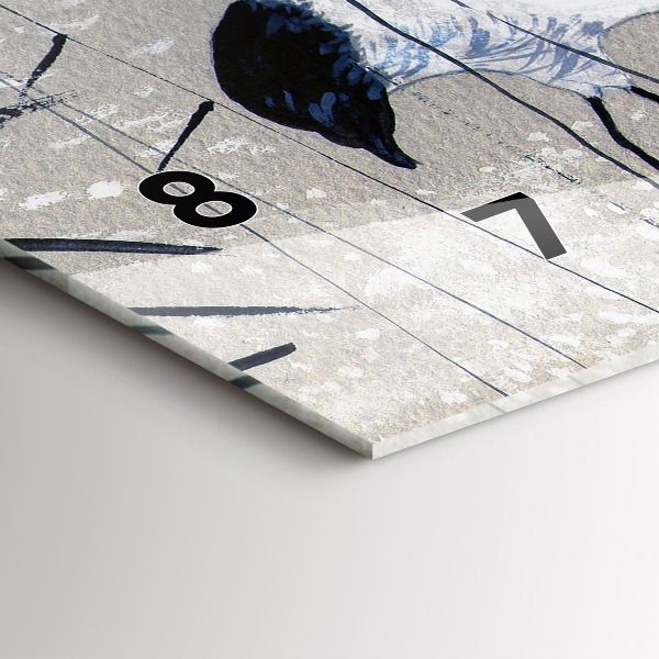 Horloge rectangulaire horizontale Grues dans les roseaux