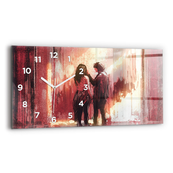 Horloge rectangulaire horizontale Jeune couple amoureux