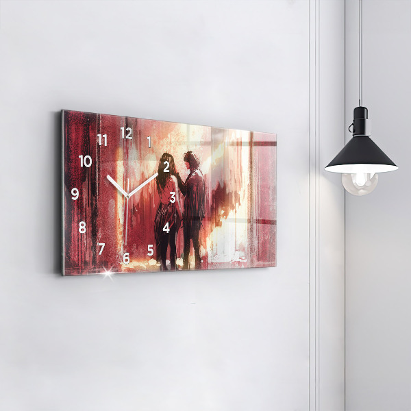 Horloge rectangulaire horizontale Jeune couple amoureux