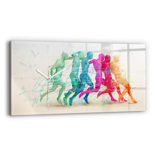 Horloge rectangulaire horizontale Des gens colorés