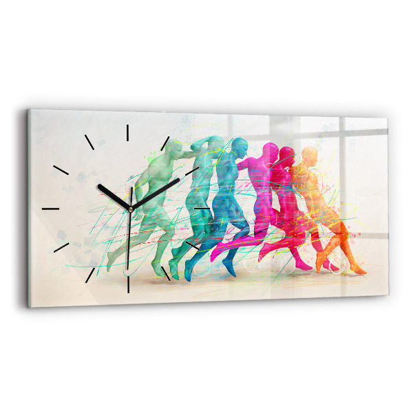 Horloge rectangulaire horizontale Des gens colorés