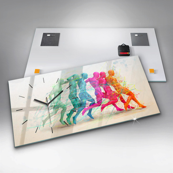 Horloge rectangulaire horizontale Des gens colorés