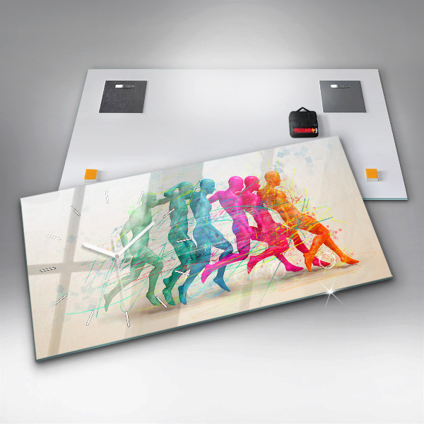 Horloge rectangulaire horizontale Des gens colorés