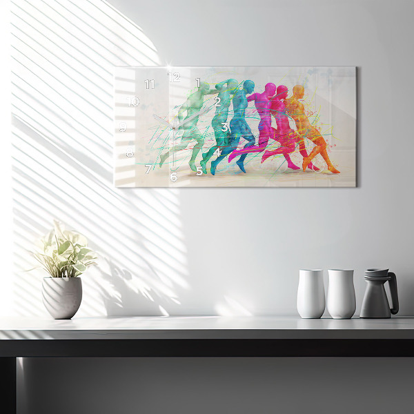 Horloge rectangulaire horizontale Des gens colorés