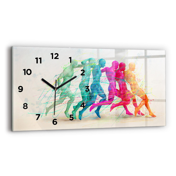 Horloge rectangulaire horizontale Des gens colorés