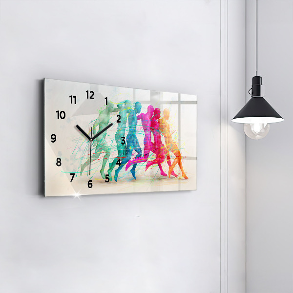 Horloge rectangulaire horizontale Des gens colorés