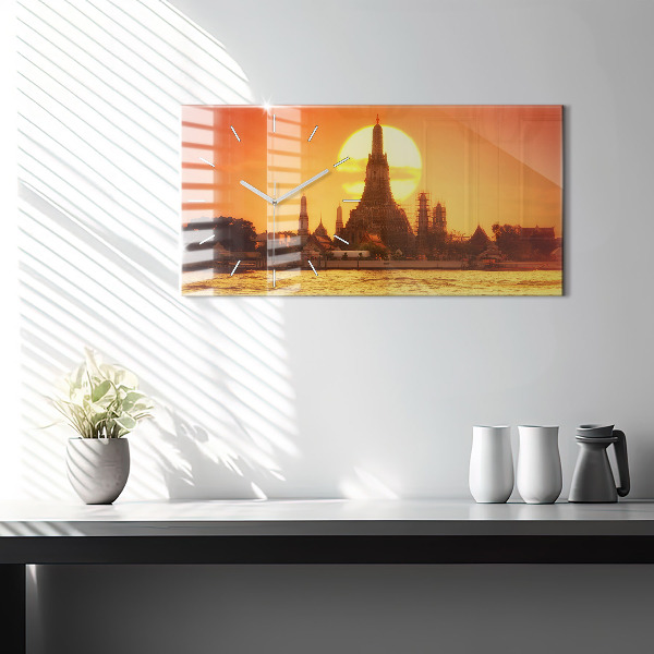 Horloge rectangulaire horizontale Wat Arun, Bangkok, Thaïlande