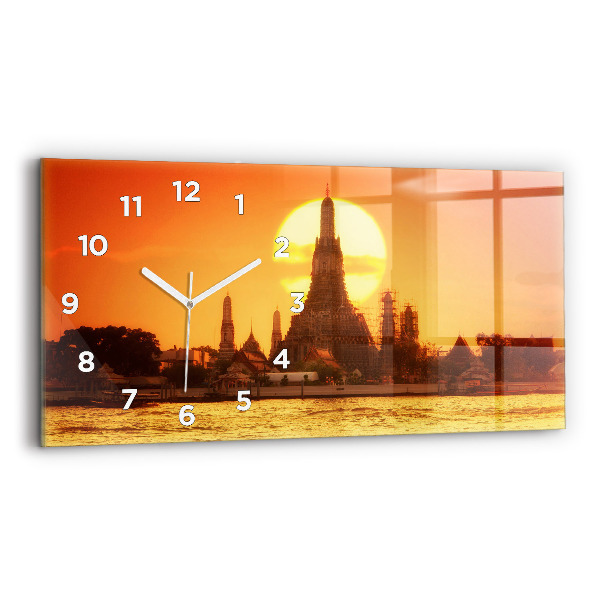 Horloge rectangulaire horizontale Wat Arun, Bangkok, Thaïlande