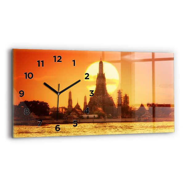 Horloge rectangulaire horizontale Wat Arun, Bangkok, Thaïlande