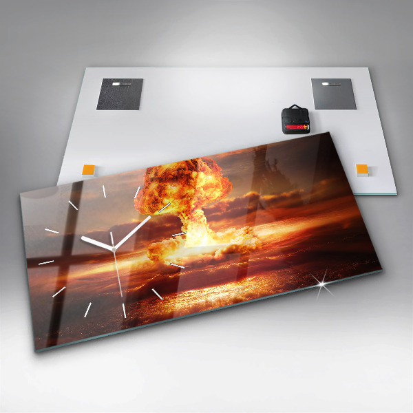 Horloge rectangulaire horizontale 'Explosion d''une bombe atomique'