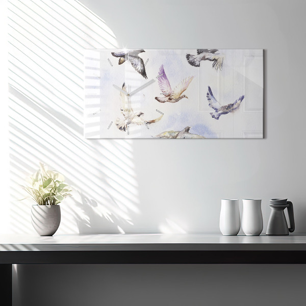 Horloge rectangulaire horizontale Oiseaux en vol