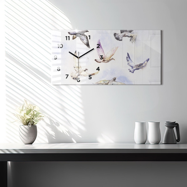 Horloge rectangulaire horizontale Oiseaux en vol