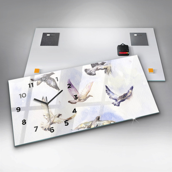 Horloge rectangulaire horizontale Oiseaux en vol
