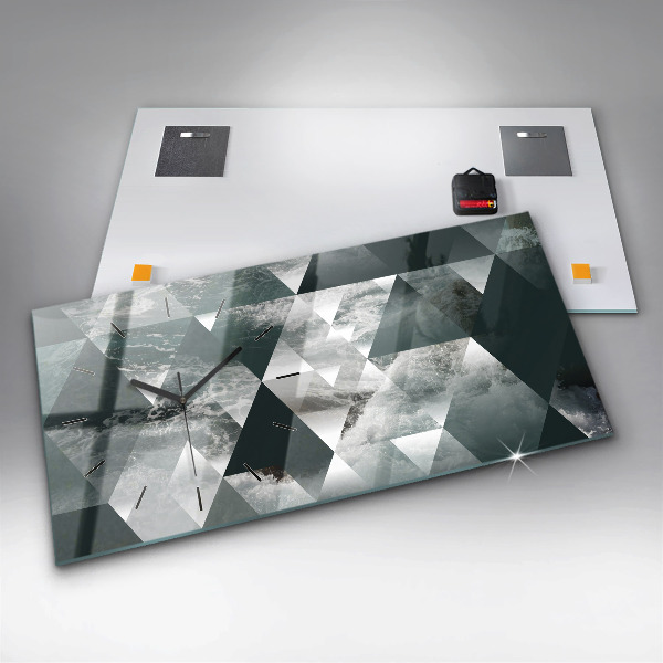 Horloge rectangulaire horizontale Vagues de la mer abstraites