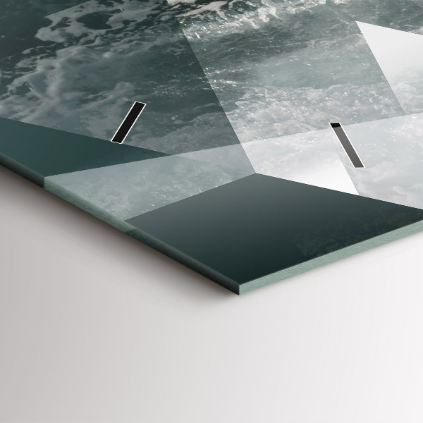 Horloge rectangulaire horizontale Vagues de la mer abstraites