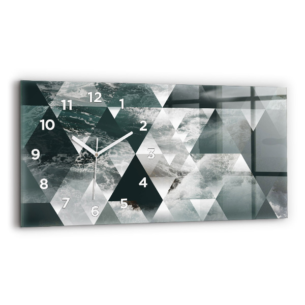 Horloge rectangulaire horizontale Vagues de la mer abstraites