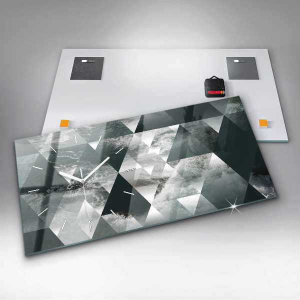 Horloge rectangulaire horizontale Vagues de la mer abstraites
