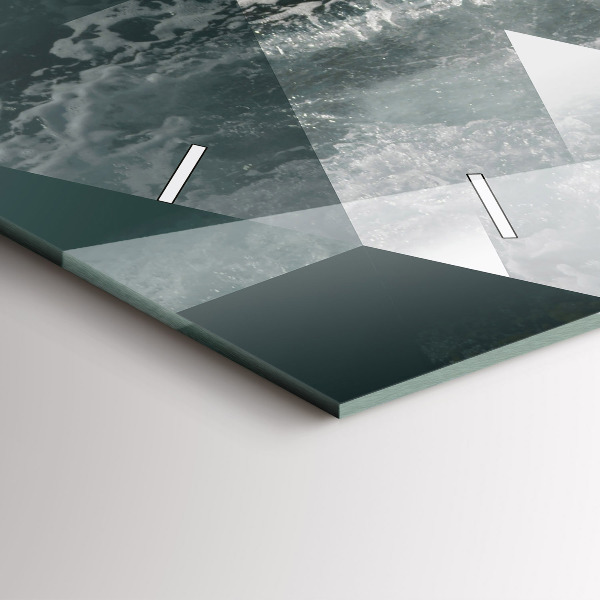 Horloge rectangulaire horizontale Vagues de la mer abstraites