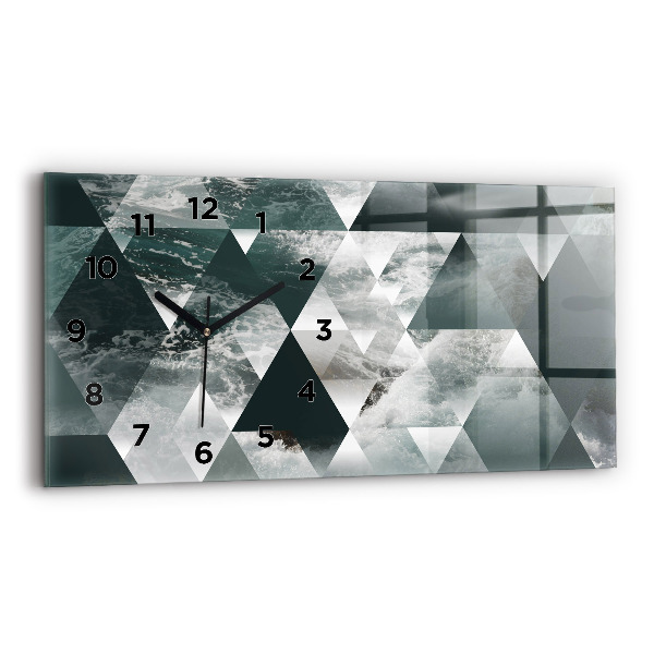 Horloge rectangulaire horizontale Vagues de la mer abstraites