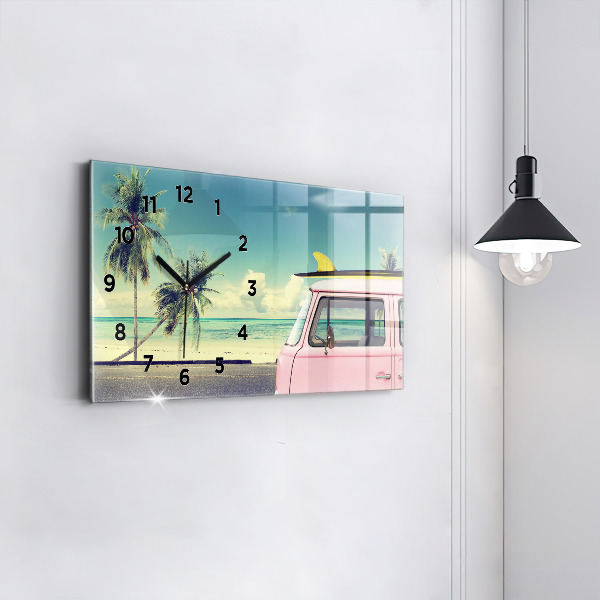 Horloge rectangulaire horizontale Voiture avec planche de surf