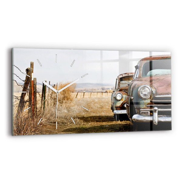 Horloge rectangulaire horizontale Vieilles voitures