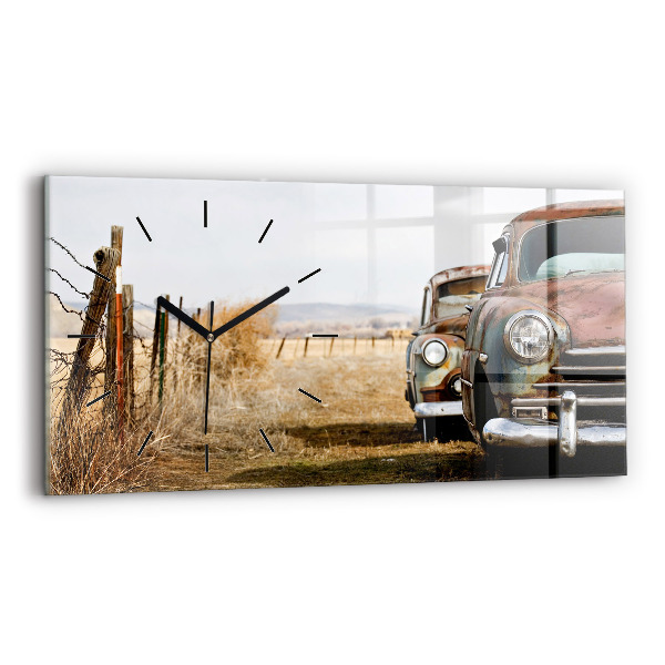 Horloge rectangulaire horizontale Vieilles voitures