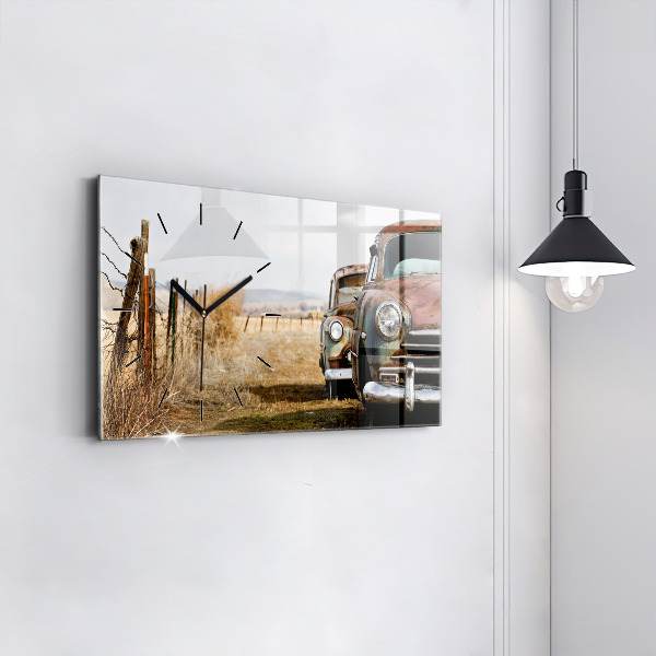 Horloge rectangulaire horizontale Vieilles voitures